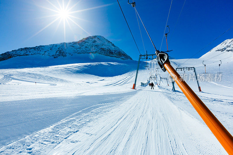 冬季滑雪胜地Hintertux, Tirol，奥地利